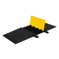 ADA 5-Channel Yellow Jacket® Cable Protector for 1.325" Lines , shown in black base, yellow lid