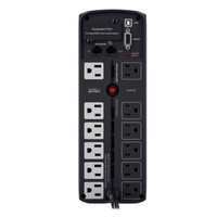 CP1500PFCLCDTAA provides battery backup (using sine wave output) and surge protection, back view