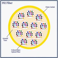 S09MD192CZNPY24-Y - 192 Fiber, SM, Indoor, Micro Distribution, Plenum, 12.2mm OD - 2.4mm Sub Units, Corning® ClearCurve® , cross section view