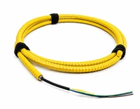 S09DL12CZNRxx25-AIA2 - 12 Fiber, Armored Interlocking, I/O, Dry Loose Tube,  Corning® SMF-28® Ultra, 13.0mm OD, OFNR - coiled view in yellow