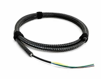 M62DL24C3NRxx25-AIA2 - 24 Fiber, Armored Interlocking, I/O, Dry Loose Tube,  Corning® InfiniCor® 300, 13.0mm OD - 2.5mm Sub Unit, OFNR - coiled view in black