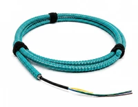 M50DL24C4NPxx25-AIA2 - 24 Fiber, Armored Interlocking, I/O, Dry Loose Tube,  Corning® ClearCurve® OM3, 16.2mm OD - 2.5mm Sub Unit, OFNP - coiled view in aqua