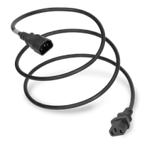1413-SVT-xxx - Power Cord, C14 to C13, 18/3 AWG, 10Amp, 250V SVT Jacket, Black (Coiled)
