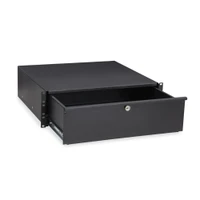 1922-3-100-03 - 3U Rack Mountable Drawer, angled view drawer open