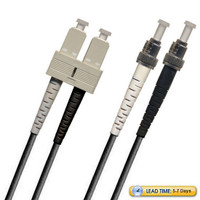 791415OM3D001MR3-BK - TAA Compliant Fiber Patch Cable, ST-SC Fiber Patch Cable, Multimode 50/125 10 Gig OM3, PC, Duplex, black
