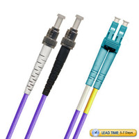791418OM3D001MR1 - TAA Compliant Fiber Patch Cable, ST-LC Fiber Patch Cable, Multimode 50/125 10 Gig OM3, Duplex, purple