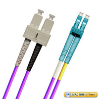 791518OM3D001MR1-PR- SC-LC Fiber Patch Cable, Multimode 50/125 10 Gig OM3, Duplex, purple