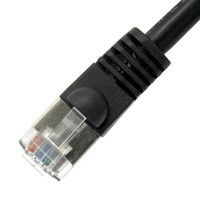 UL726SM8006BK-1F - Cat6 Snagless Shielded (S/FTP) Ethernet Cable - Black, angled view of end