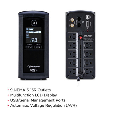 CyberPower 850AVR Intelligent UPS System LCD Series