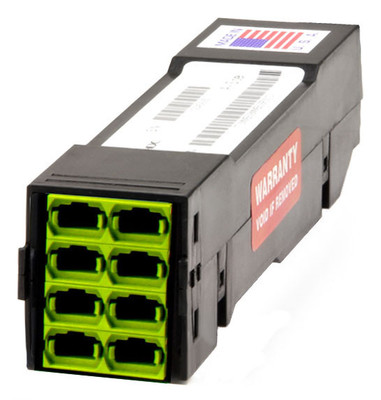 HDC-5MME808SE2M32 - HD8² Cassette, 50/125 OM5, 8 Port MTP® Elite 8F (Male) Front to 2 Port MTP® Elite 32F (Male) Rear, Lime, Straight