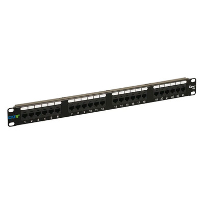 ICC Patch Panel, Cat5e, 24-Port, RJ45 to 4PR 110, 1 RMS