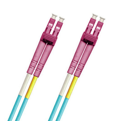 TAA Compliant Fiber Patch Cable, LC-LC, UPC, Multimode 50/125 Micron OM4 Fiber, Duplex, 1.8mm OFNR Rated - Image 1