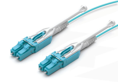 TAA Compliant Fiber Patch Cable, LC-LC, UPC, Multimode 50/125 Micron OM3 Fiber, Senko Uniboot & 3 sets of Pull Tabs (44mm, 64mm, 84mm)2.0mm OFNR Rated - Image 1