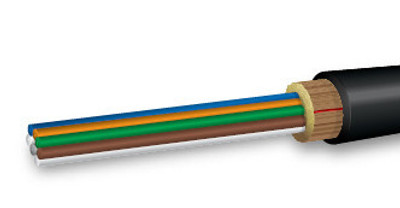 D-006CALT5KM - 6-Strand, OCC D Series Mil Tactical Dist., MM 50/125, cable end view