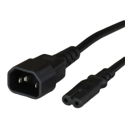 Power Cable, C14 to C7, 18awg-2c, 2.5 Amp, 250V, SPT-2 Jacket, Black