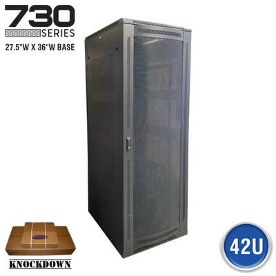 730 Series, 42U, Floor Enclosure W/ Mesh Door – 27″W X 36″D