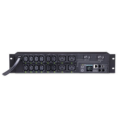 Switched PDU 30A 240V (12) IEC-320 C13 & (4) IEC-320 C19, (1) NEMA L6-30P Plug, 2 RMS (View 1)