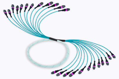 Fiber Cable, (12) MTPE/UPC(F) - (12) MTPE/UPC(F), 144 Fiber,50/125 OM4, Sleeved Indoor 3mm Microcore, ONFP Aqua Jacket Fiber Cable, (12) MTPE/UPC(F) - (12) MTPE/UPC(F), 144 Fiber,50/125 OM4, Sleeved Indoor 3mm Microcore, ONFP Aqua Jacket