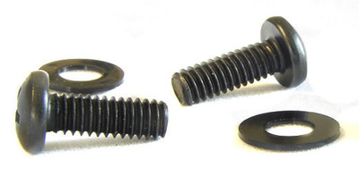 HP24 - 12-24 Rack Screws w/ Washers, Black - 100 Pack