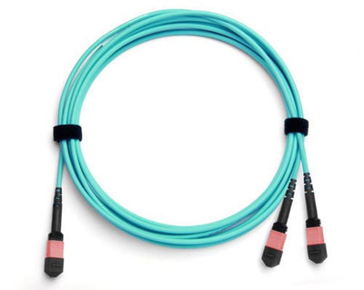 V2VF-024P4IM001M-S2R- - 24-Fiber Single MTP/MPO to Dual MTP/MPO Fiber Optic Fanout Cable, Multimode OM4