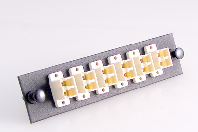 Fiber Optic Adapter Panel, 12-Fiber, LC, Zirconium Insert, Multimode OM1/OM2, Beige