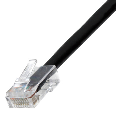 Cat6 Non-Booted Ethernet Cable - Black Jacket,  Single