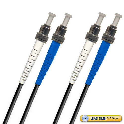 791414OS2D001MR3-BK -  ST-ST Fiber Patch Cable, UPC, Singlemode 9/125 OS2, Duplex,  black