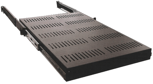 ES0119-0123 - Heavy Duty Slide-Out Shelf 19″ Vented Shelf W/ Adjustable Rails (26-37 inch extended)