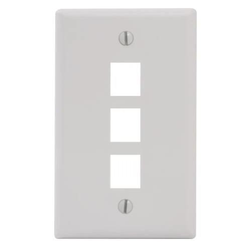 Classic Faceplate with 3 Ports for EZ®/HD Style in Single Gang, White
