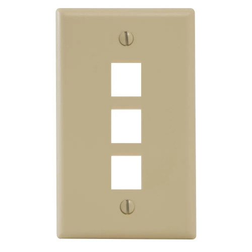 IC107F03IV - Classic Faceplate with 3 Ports for EZ®/HD Style in Single Gang, Ivory