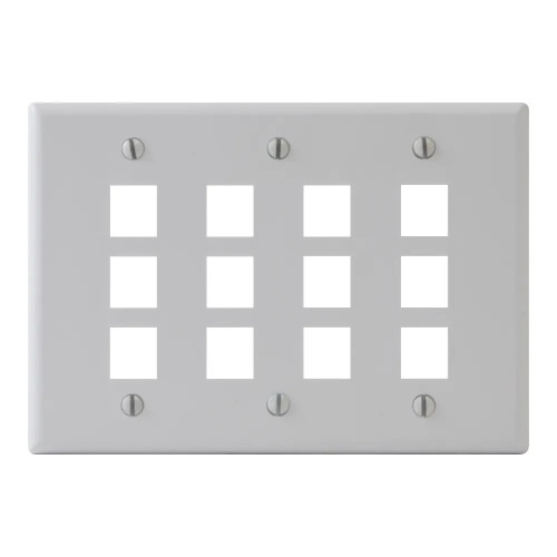 IC107FT0WH - Classic Faceplate with 12 Ports for EZ®/HD Style in Triple Gang, White