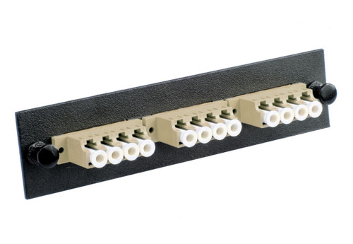 12-Fiber, LC Quad, LGX Compatible Adapter Panel, Aqua