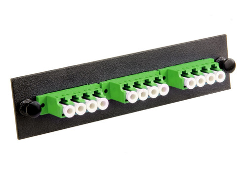12-Fiber, LC Quad, LGX Compatible Adapter Panel, Aqua
