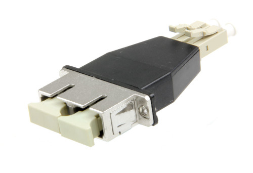 Hybrid Fiber Adapter, SC Female Duplex Coupler to LC Male Connector body, 62.5/125 OM1 Glass