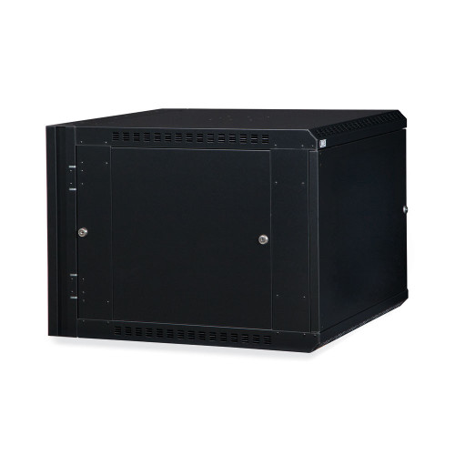 9U LINIER Swing-Out Wall Mount Cabinet - angled side view