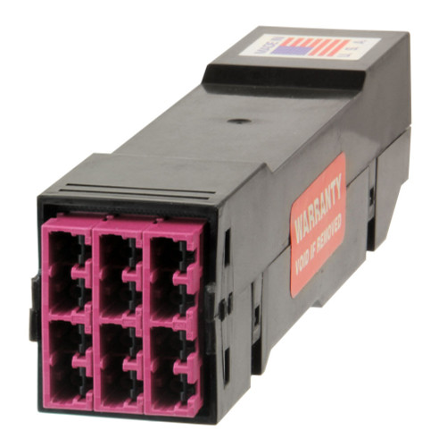 HDC-4CSME02SE1M24 - HD8² High Density Cassette, 50/125 OM3, CS/UPC (12) Port, Aqua Duplex, Front - (1) Port MTP Elite 24 Fiber Rear, Male Aqua, Straight (Type A) Pinout - Image 3