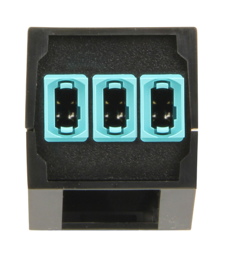 HD8² Cassette, 36 Strand, 50/125 OM4, MDC/UPC (18) Port, Aqua Duplex, Front - (3) Port MTP Elite 12 Fiber Rear, Male Aqua, Straight (Type A) Pinout