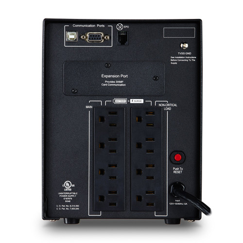 PR1500LCD - CyberPower UPS System Smart App Sinewave - back view