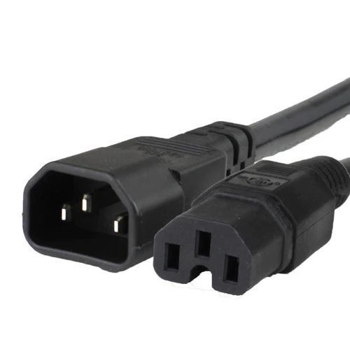 1415-G-024 - Power Cable, C14 to C15, 16/3, 13Amp, 250V, SJT Jacket, Black cord ends