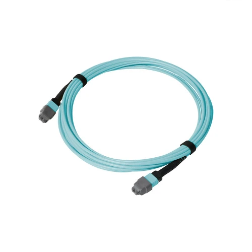 MTF-MTF-12-OM3-001MA - MTP® Elite Female to MTP® Elite Female, 8 Strand, Corning Multimode 50/125 Micron, OFNP Aqua Jacket, coiled