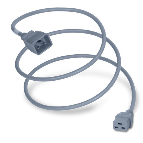Power Cord, C20 to C19, 12/3 AWG, 20 Amp, 250V SJT Gray Jacket