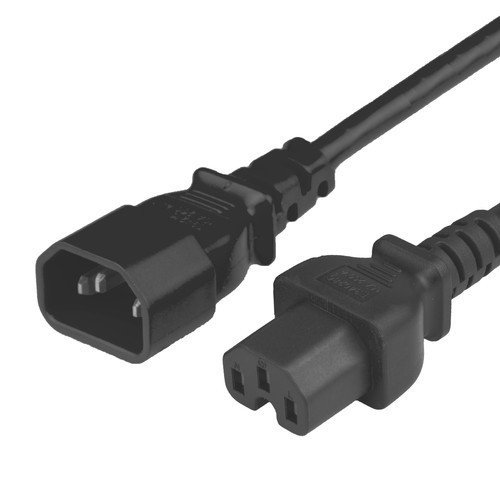 1415-H-012 - Power Cable, C14 to C15, 14/3, 15A/250V, 14awg, SJT Jacket, Black, cord ends