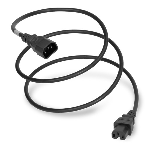 Power Cable, C14 to C15, 14/3, 15A/250V, 14awg, SJT Jacket, Black 
(Coiled)