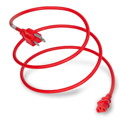 51513-H-012-RED - Power Cord, NEMA, 5-15P, C13, 14/3, 15 Amp, 125V, SJT Jacket, Red (Coiled)