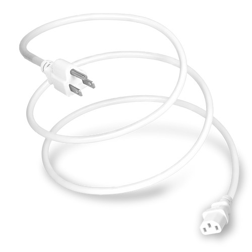 51513-H-012-WHT - Power Cord, NEMA, 5-15P, C13, 14/3, 15 Amp, 125V, SJT Jacket, White (Coiled)