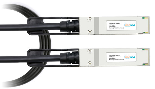 Allied Telesis Compatible 100GbE QSFP28 Passive DAC Cable, transceiver end view