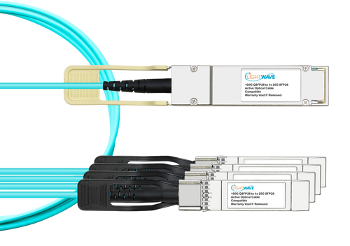 Dell Compatible QSFP28 to 4X25G SFP28 Breakout Active Optical Cables (AOC)