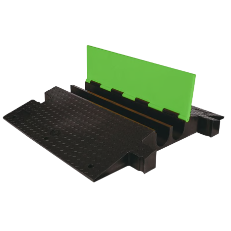 2-Channel Yellow Jacket® Extreme Heavy-Duty Cable Protector for 3.75" Lines, Black/SafeRay™ Hi-Viz Green - YJ2-400-B/FLG
