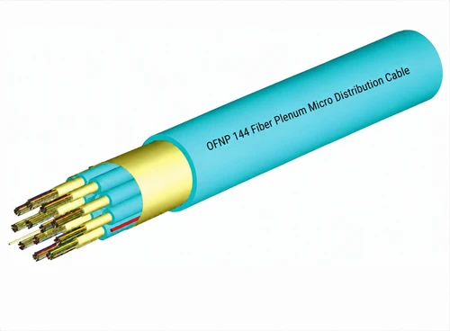 M50MD144C4NPA20-A - 144 Fiber, OM4, Micro Distribution, Plenum, 10.6mm OD - 2.0mm subs, Aqua Jacket (price per foot), outside to inside view