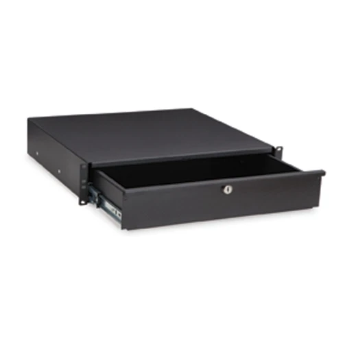 1922-3-100-02 - 2U Rack Mountable Drawer, angled view drawer open